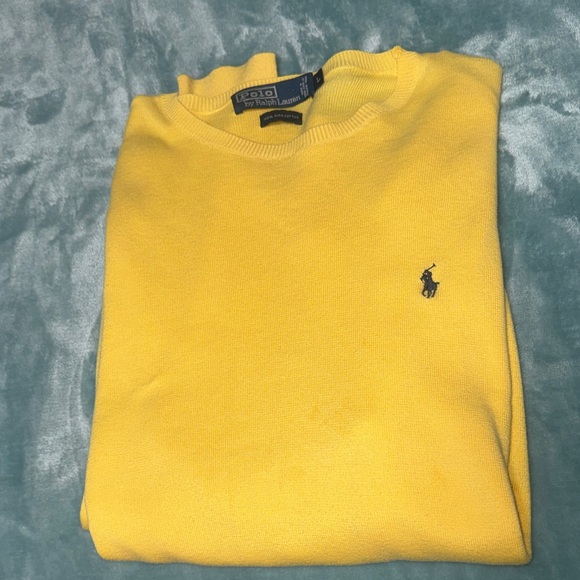 Polo Ralph Lauren Other - Polo by Ralph Lauren Men’s Bright Yellow Crewneck Sweater with Navy Pony